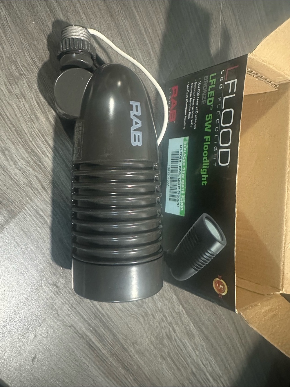 Black Outdoor LED Flood Light - 5W